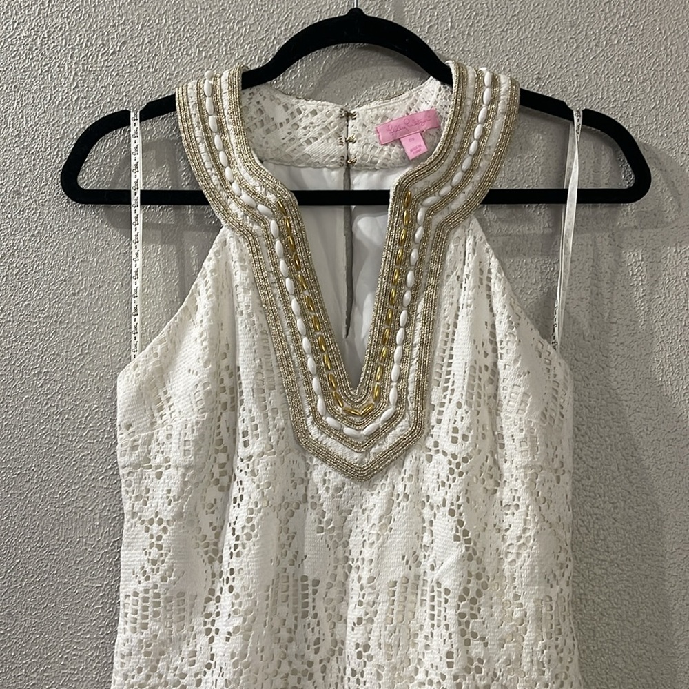Lilly Pulitzer Calera Jungle Lace Beaded Dress Size 00 - Picture 5 of 10